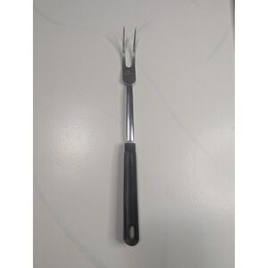 Vintage EKCO USA Meat Carving Fork Stainless Steel Black Handle 12.5 Inch